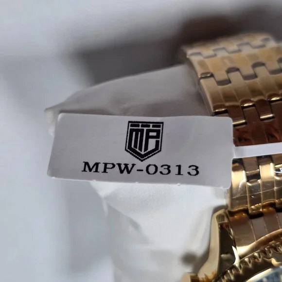 Montres Prestige Gold Chronograph Watch MPW-0313 New